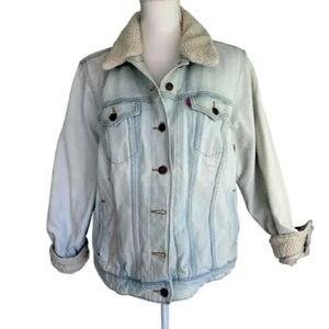 Levi's Light Blue Denim Jacket with Sherpa Collar